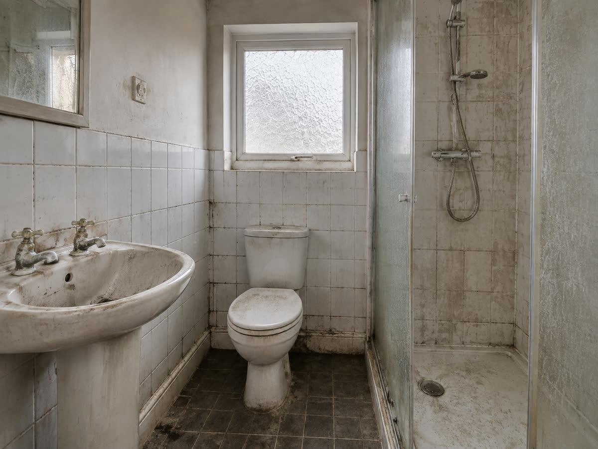 Bathroom before cleaning