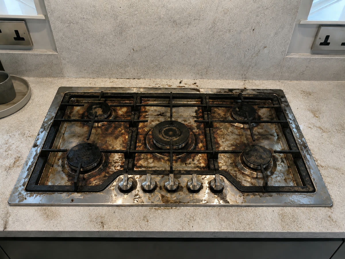 Hob before cleaning